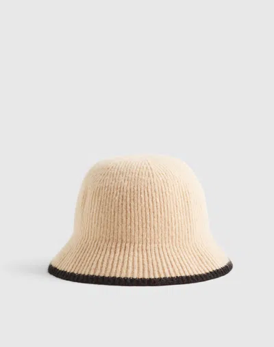 Madewell Fuzzy-knit Bucket Hat In Brown