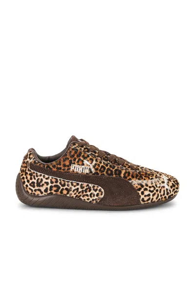 Puma Womens Leopard Brown Speedcat Og Leopard Leather Trainers In Animal Print