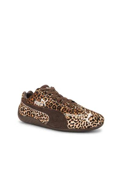 Puma Womens Leopard Brown Speedcat Og Leopard Leather Trainers In Animal Print