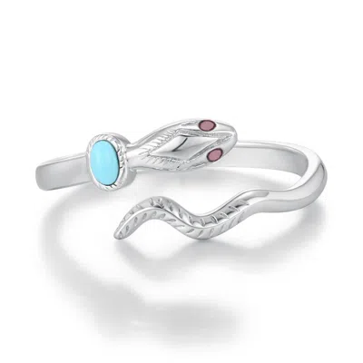 Azura Jewelry New York Women's Silver Serpentine Ring White Gold Vermeil In Silver