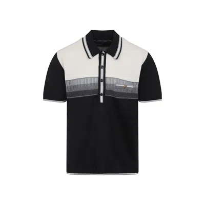Amiri Color-blocked Short-sleeve Polo T-shirt With Ribbed Detailing In Brown