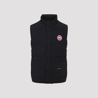Canada Goose Charcoal Polyester Blend Freestyle Sleeveless Down Jacket In Black