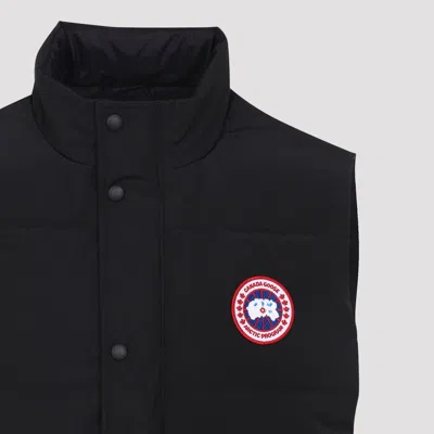 Canada Goose Charcoal Polyester Blend Freestyle Sleeveless Down Jacket In Black