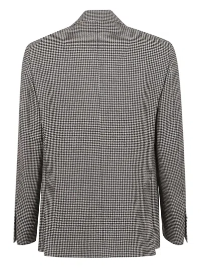 Lardini Houndstooth Patterned Tailored Jacket In Gray