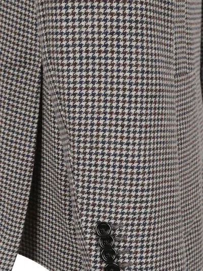 Lardini Houndstooth Patterned Tailored Jacket In Gray