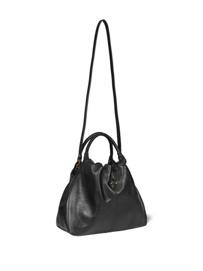 Jérôme Dreyfuss Gordi M Textured Shoulder Bag With Handle In Black