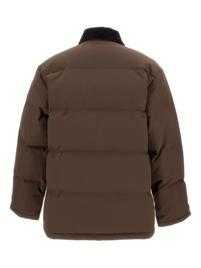Carhartt Stylish Short Jacket Featuring Buttoned Pockets In Brown