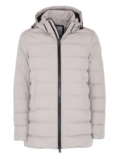 Herno Hooded Quilted Jacket In Neutral