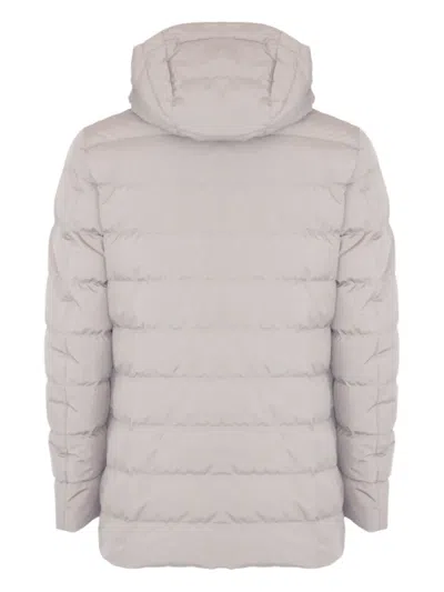 Herno Hooded Quilted Jacket In Neutral