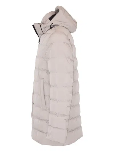 Herno Hooded Quilted Jacket In Neutral