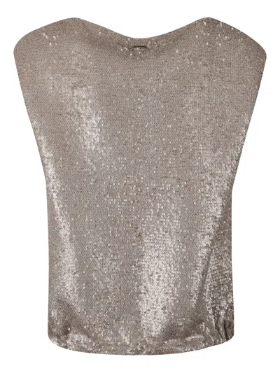 Herno Sequin-embellished Top In Gray