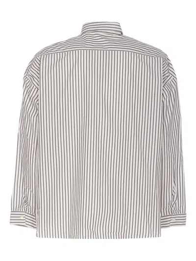 Sunflower Striped Long Sleeve Button-down Shirt In Neutral