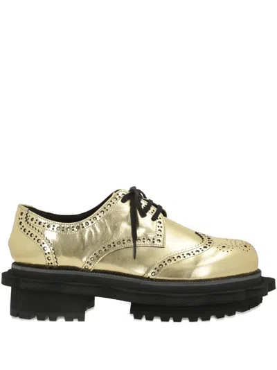 Comme Des Garçons Tao Full-brogue Platform Derby Shoe In Gold