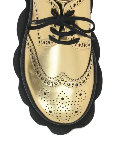 Comme Des Garçons Tao Full-brogue Platform Derby Shoe In Gold