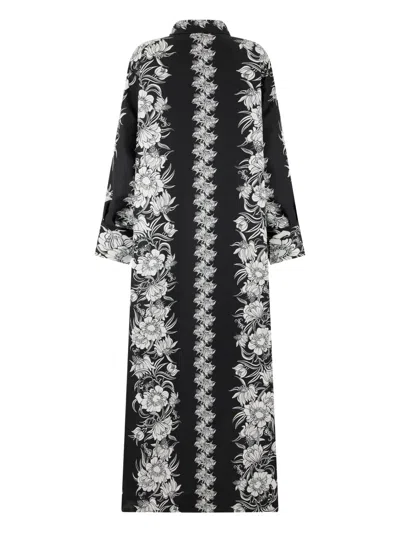Valentino Daisy Print Dress Dress In Black