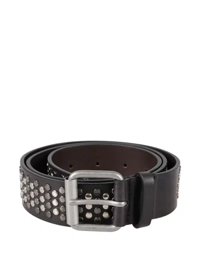 Dondup Studded Buckle Belt In Brown