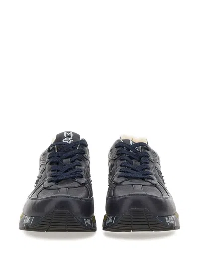 Premiata Mase 7082 Logo Leather Sneakers In Blue