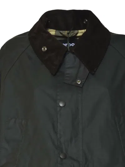 Barbour Bedale Jacket In Waxed Recycled Fabric In Black