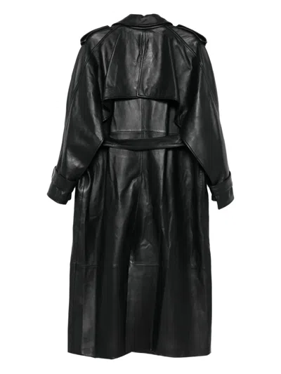Giuseppe Di Morabito Belted Double-breasted Coat In Black