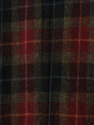 Undercover Men S Harris Tweed Wool Zip-up Jacket Bordaux Check In Multi