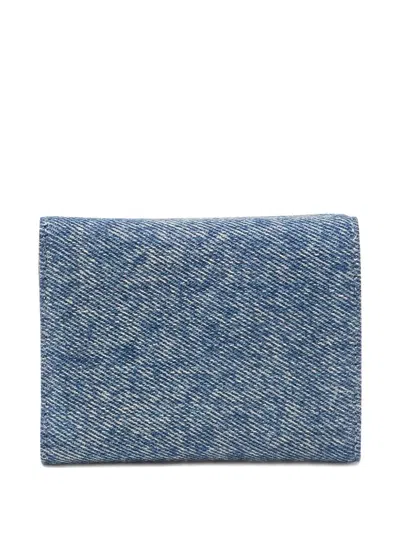 Diesel Logo-plaque Wallet In Blue
