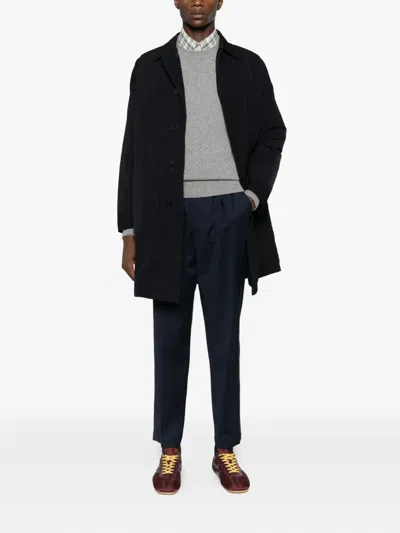 Amaranto Button-down Coat In Black