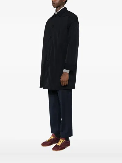 Amaranto Button-down Coat In Black