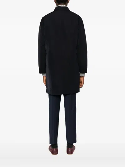 Amaranto Button-down Coat In Black