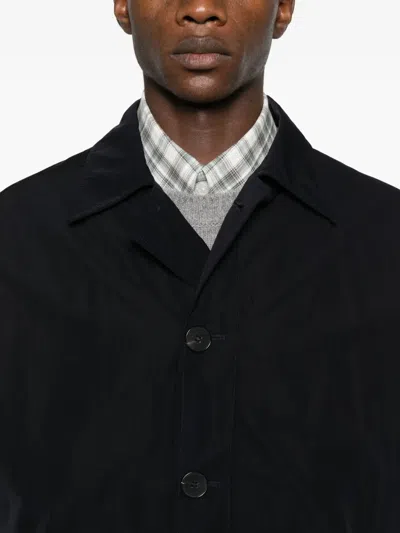 Amaranto Button-down Coat In Black