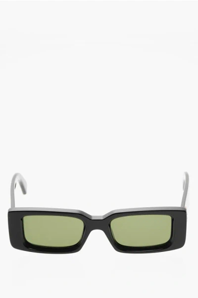 Off-white Solid Color Arthur Rectangular Sunglasses With Monogram In Black