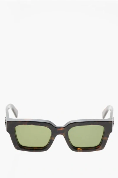 Off-white Tortoiseshell Virgil Rectangular Sunglasses In Multi