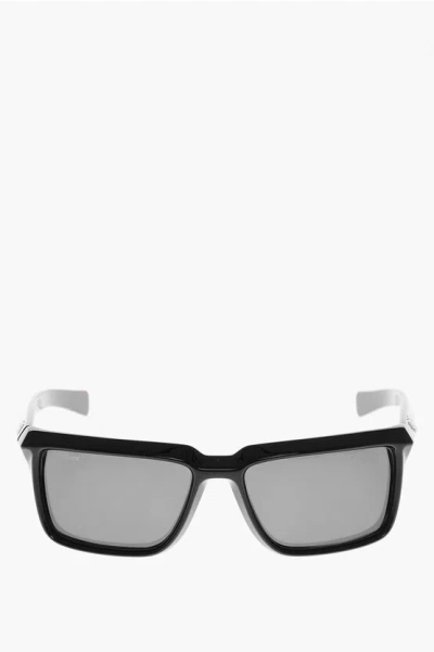 Off-white Solid Color Portland Rectangular Sunglasses In Black