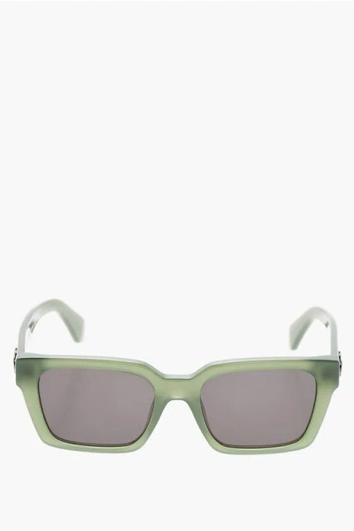 Off-white Solid Color Branson Rectangular Sunglasses In Green