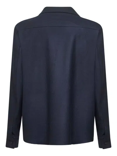 D4.0 Lapel-collar Shirt Jacket In Blue