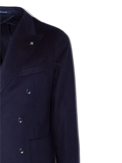 Tagliatore Double-breasted Jacket In Blue