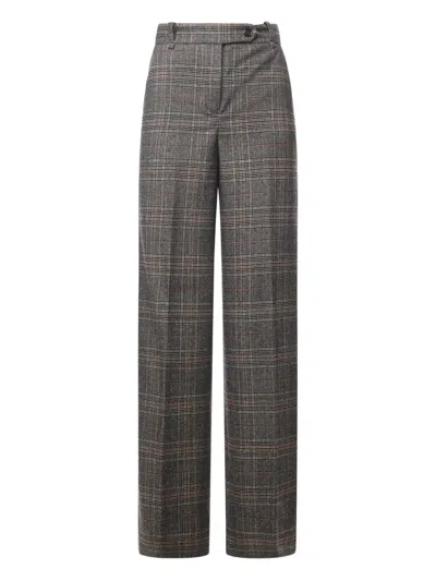 Pinko Check-pattern Trousers In Brown