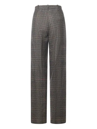 Pinko Check-pattern Trousers In Brown