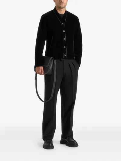 Manière De Voir Nassim Velvet Jacket In Black