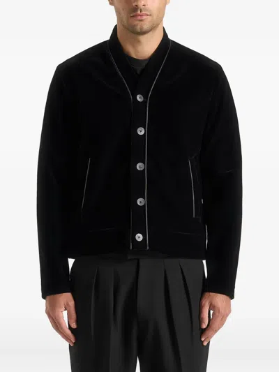 Manière De Voir Nassim Velvet Jacket In Black