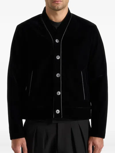 Manière De Voir Nassim Velvet Jacket In Black