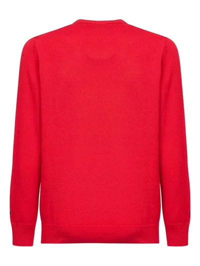 Mc2 Saint Barth Red Heron Embroidered Sweater In Red