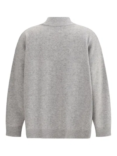Madeleine Thompson Crewneck Sweater In Wool And Cashmere In Gray