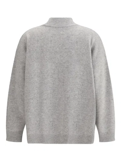 Madeleine Thompson Crewneck Sweater In Wool And Cashmere In Gray