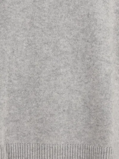 Madeleine Thompson Crewneck Sweater In Wool And Cashmere In Gray