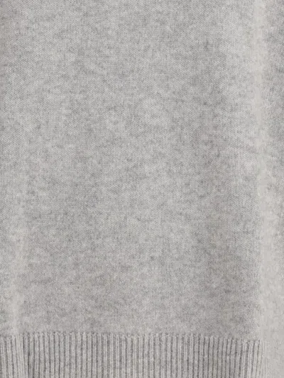 Madeleine Thompson Crewneck Sweater In Wool And Cashmere In Gray