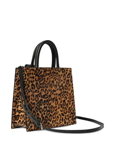 Mc2 Saint Barth Midi Leopard Print Top Handle Tote Bag In Multi