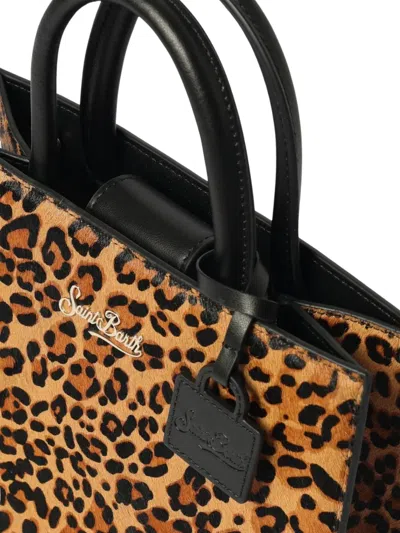Mc2 Saint Barth Midi Leopard Print Top Handle Tote Bag In Multi