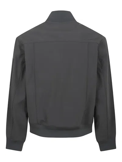 C.p. Company Medium Jacket With Ribbed Collar And Pockets In Black