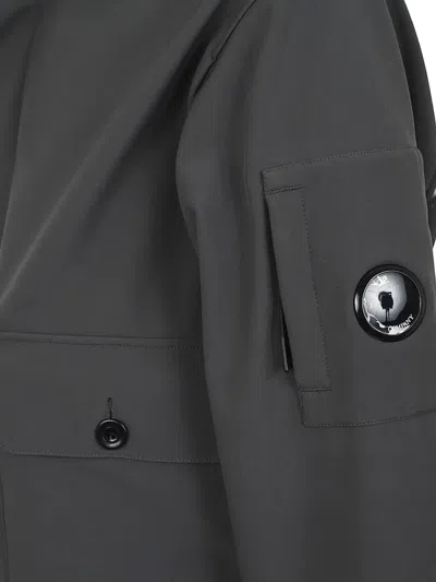 C.p. Company Medium Jacket With Ribbed Collar And Pockets In Black