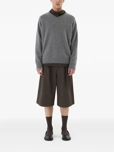 Amomento Pleat-detail Shorts In Brown